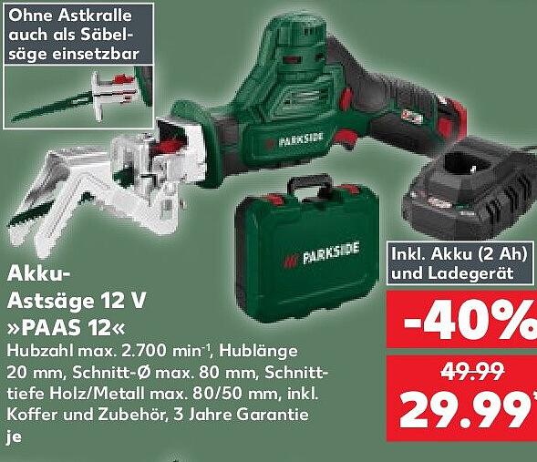 Akku-Astsäge 12 V »PAAS 12«