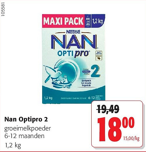 Nan Optipro 2 groeimelkpoeder 6-12 maanden 1,2 kg