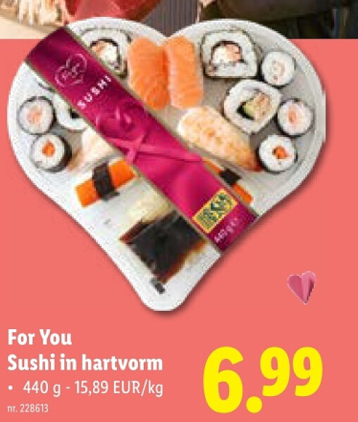 Sushi in hartvorm