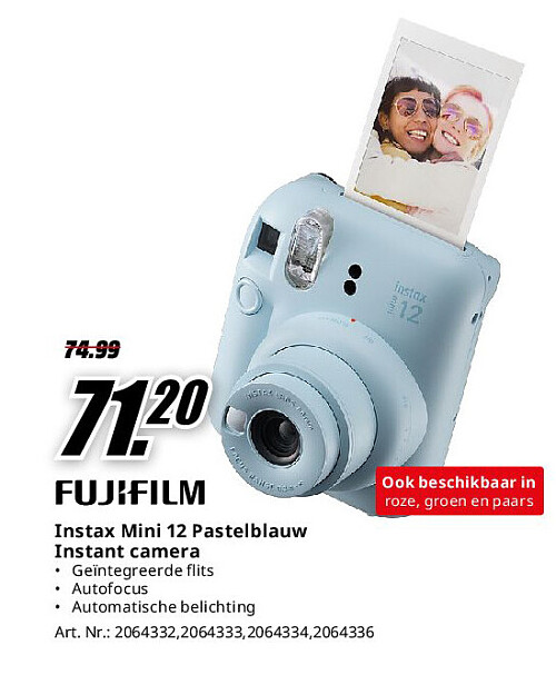 Instax Mini 12 Pastelblauw Instant camera
