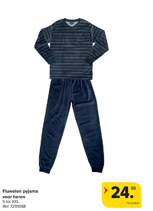 Fluwelen pyjama voor heren