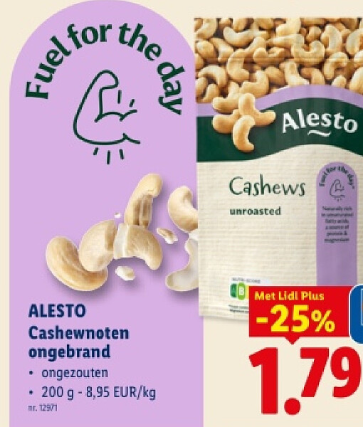 Cashewnoten ongebrand