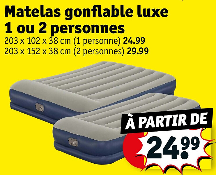 Matelas gonflable luxe 1 ou 2 personnes