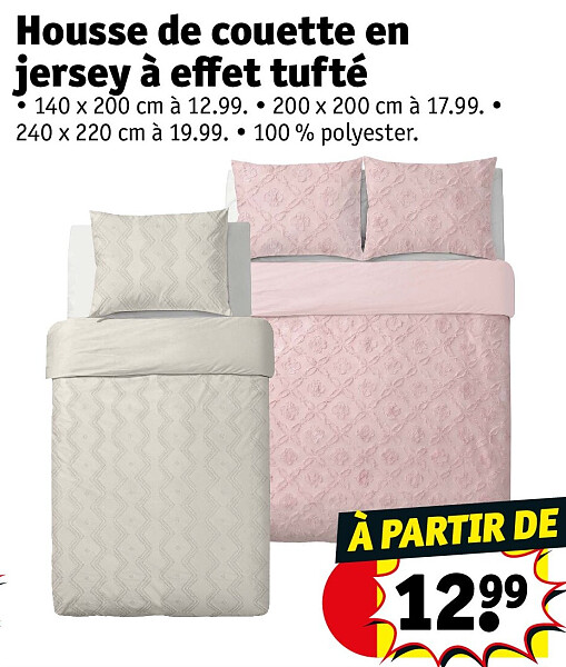 Housse de couette en jersey à effet tufté