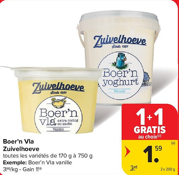 Boer’n Vla Zuivelhoeve 2 x 200 g
