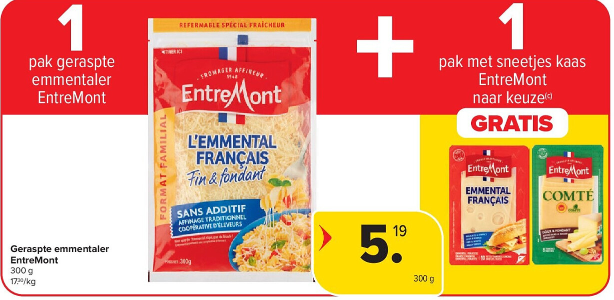 Geraspte emmentaler EntreMont