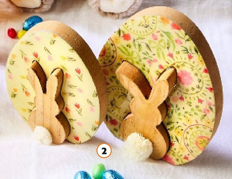 Decoris paasdeco ei in hout 2 stuks 2 x 14 x 18 cm