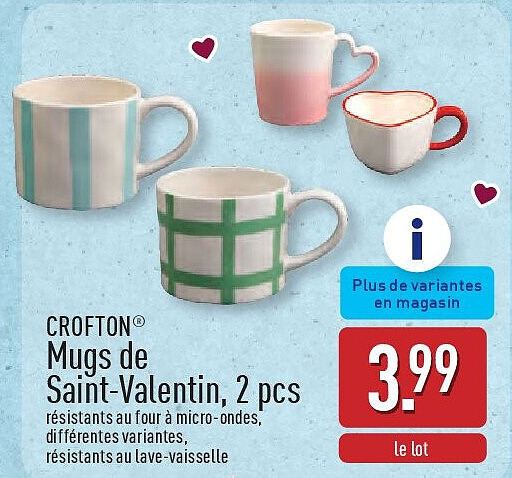 Mugs de Saint-Valentin, 2pcs