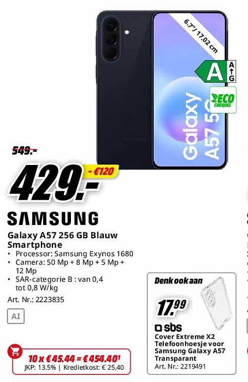 Galaxy A57 256 GB Blauw Smartphone