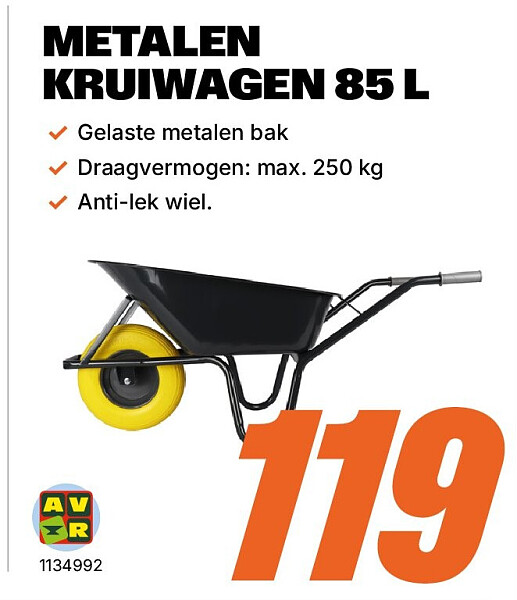 METALEN KRUIWAGEN 85 L