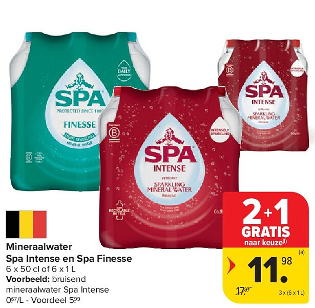 Mineraalwater Spa Intense en Spa Finesse