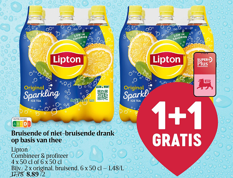 Bruisende of niet-bruisende drank op basis van thee