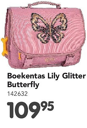 Boekentas Lily Glitter Butterfly 142632