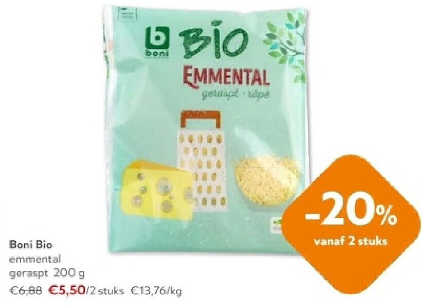 Boni Bio emmentl geraspt 200 g