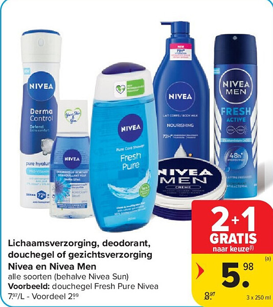 Lichaamsverzorging, deodorant, douchegel of gezichtsverzorging Nivea en Nivea Men