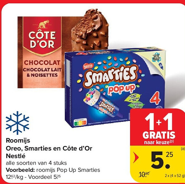Roomijs Oreo, Smarties en Côte d’Or Nestlé