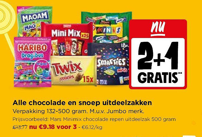 Alle chocolade en snoep uitdeelzakken