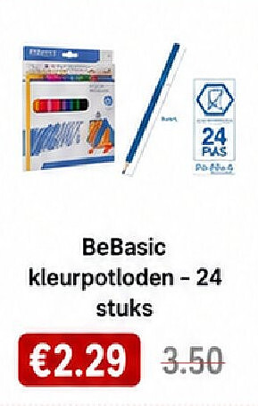 BeBasic kleurpotloden - 24 stuks