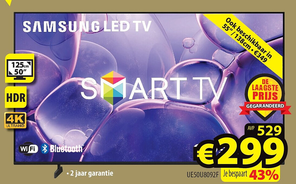 Samsung 50 inch LED Smart TV UE50U8092F
