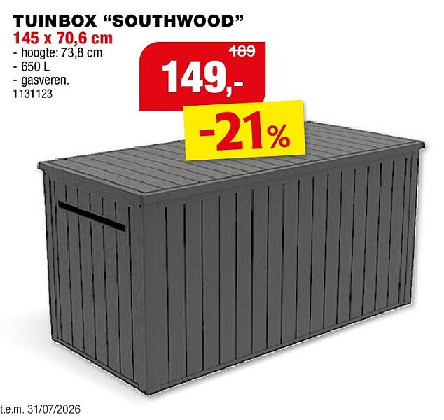 Keter Southwood opbergbox 645l antraciet