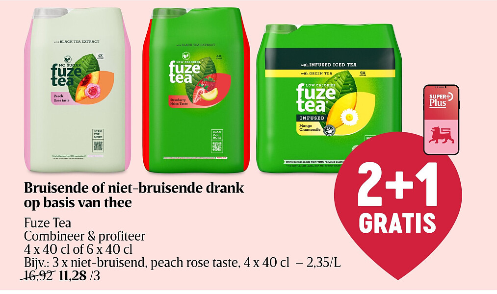 Bruisende of niet-bruisende drank op basis van thee