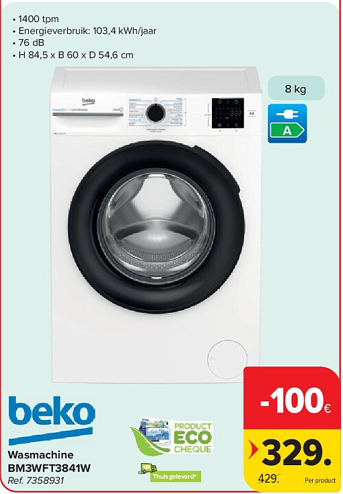 Wasmachine BM3WFT3841W