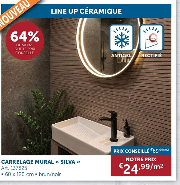 CARRELAGE MURAL « SILVA »