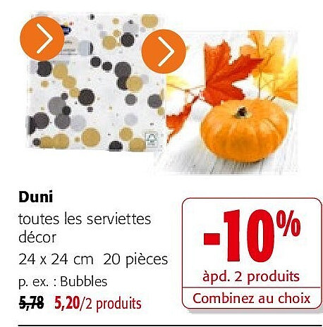 Duni toutes les serviettes décor 24 x 24 cm