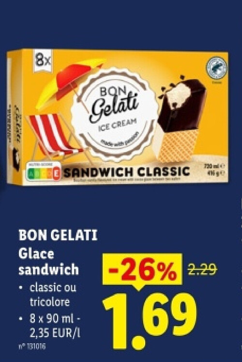 Glace sandwich