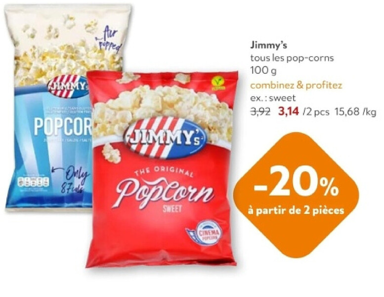 Jimmy's tous les pop-corns 100 g