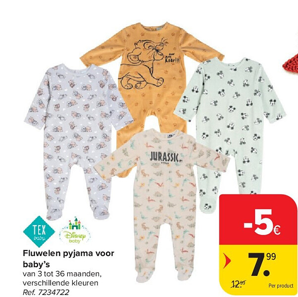 Fluwelen pyjama voor baby’s