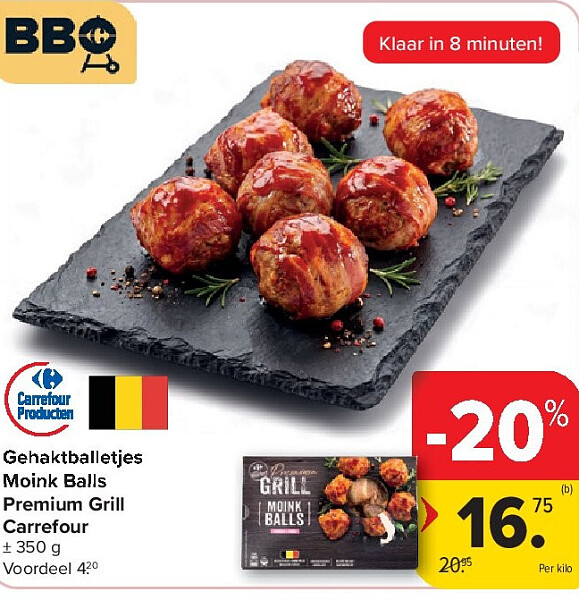 Gehaktballetjes Moink Balls Premium Grill Carrefour