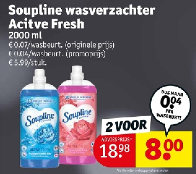 Soupline wasverzachter Acitve Fresh