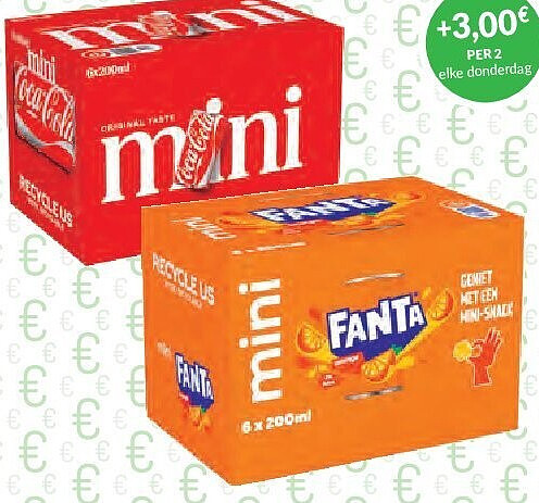 Coca-Cola, Coca-Cola Zero, Coca-Cola Zero zonder cafeïne, Fanta of Sprite