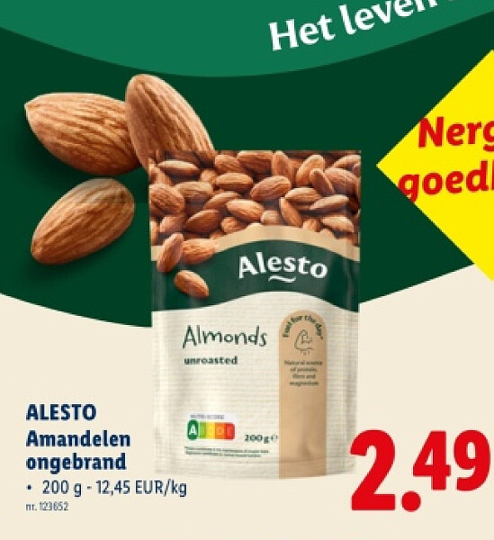 Amandelen ongebrand