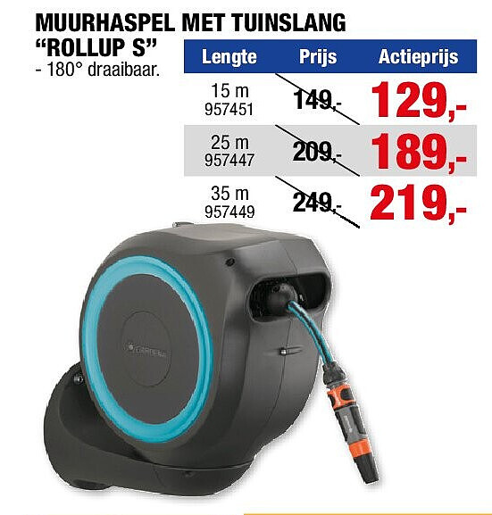 MUURHASPEL MET TUINSLANG “ROLLUP S”
