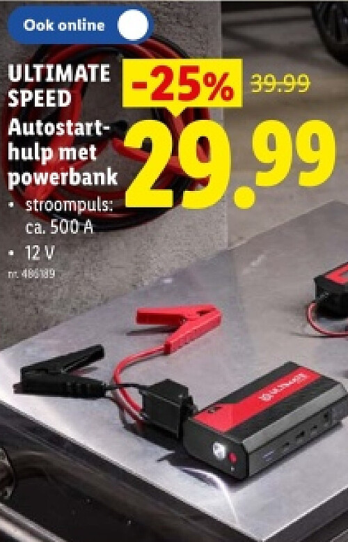 Autostart- hulp met powerbank