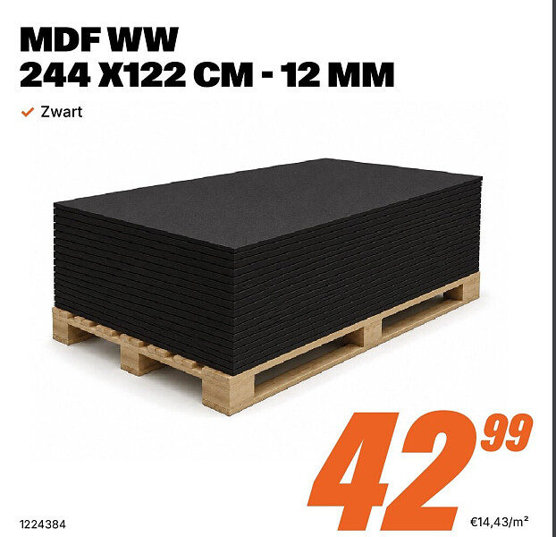 MDF WW 244 X122 CM - 12 MM