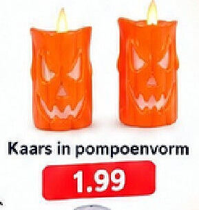 Kaars in pompoenvorm