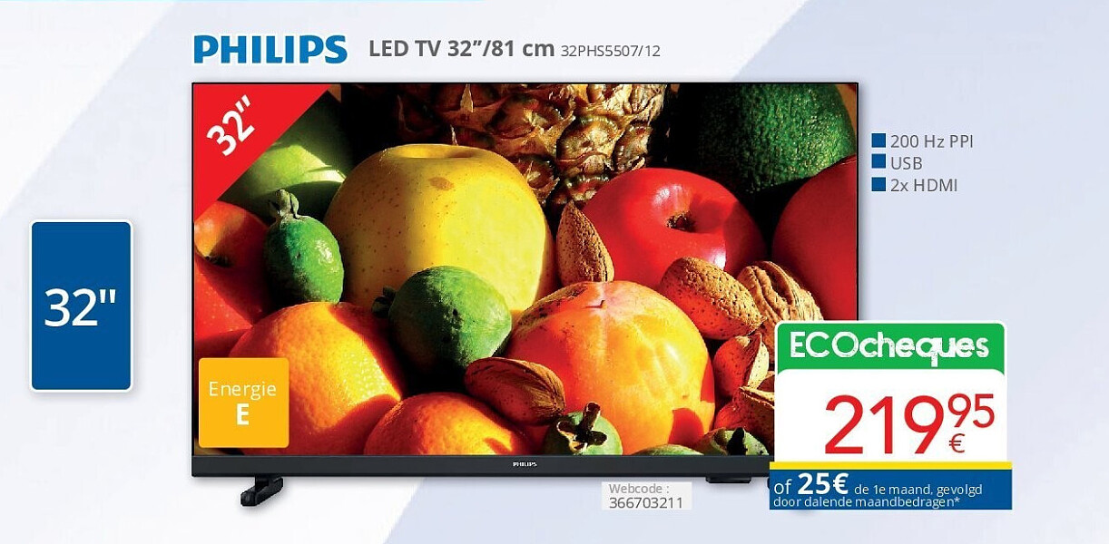 Philips LED TV 32’’/81 cm 32PHS5507/12