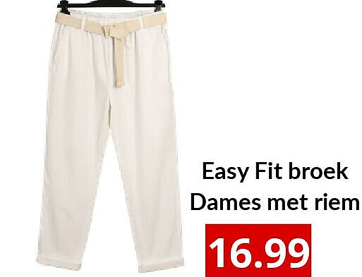 Easy Fit broek Dames met riem
