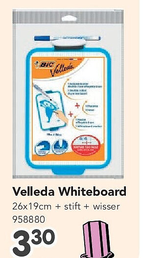 Velleda Whiteboard 26x19cm + stift + wisser 958880