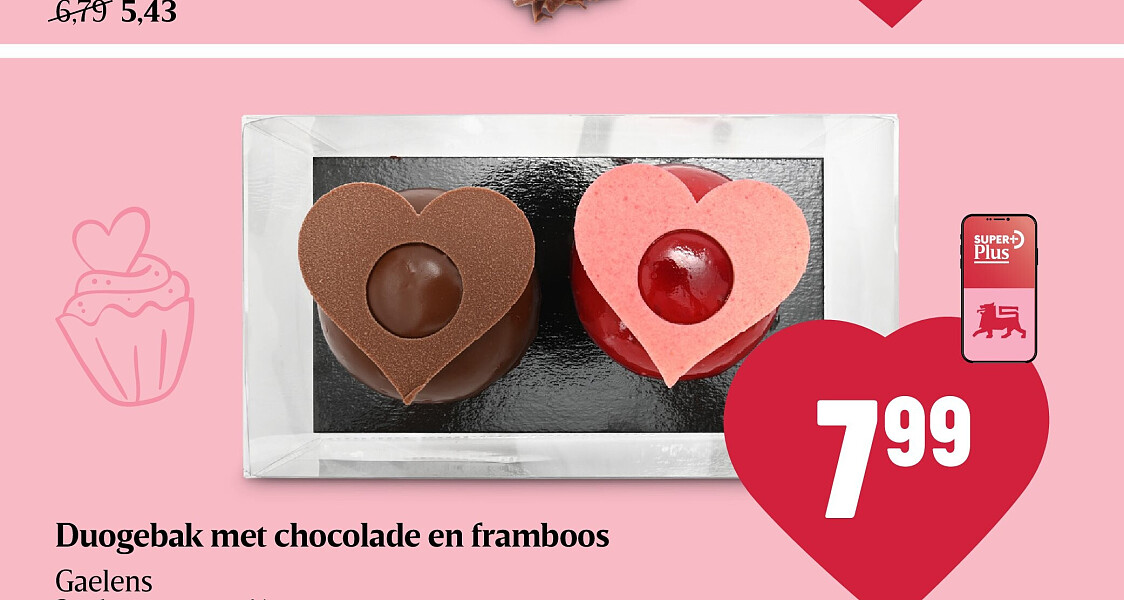 Duogebak met chocolade en framboos