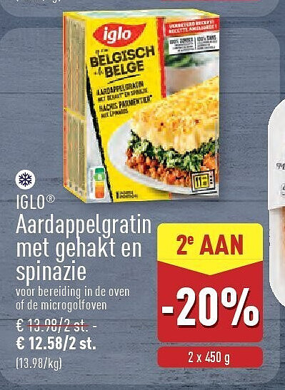 Aardappelgratin met gehakt en spinazie