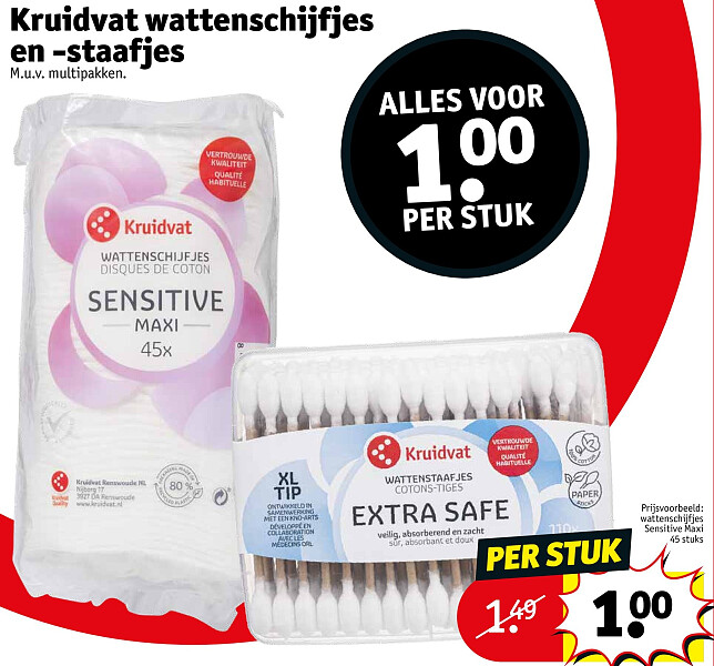 Kruidvat wattenschijfjes en -staafjes
