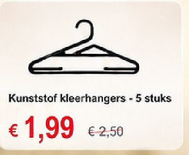 Kunststof kleerhangers - 5 stuks