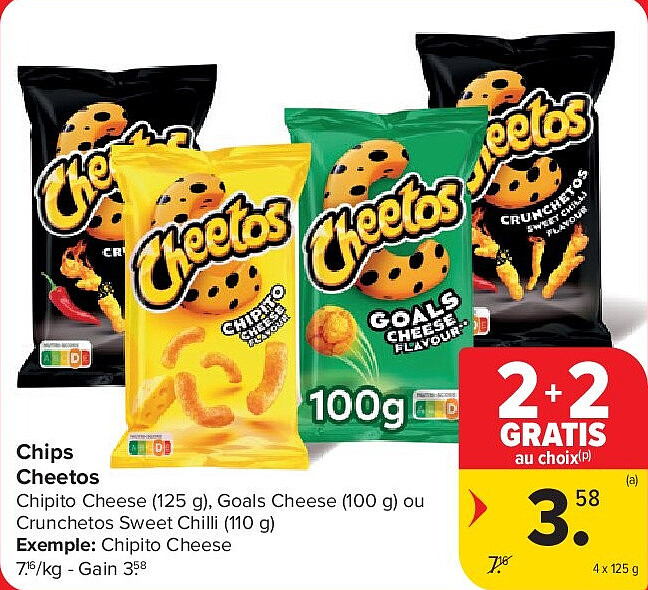 Chips Cheetos 4 x 125 g