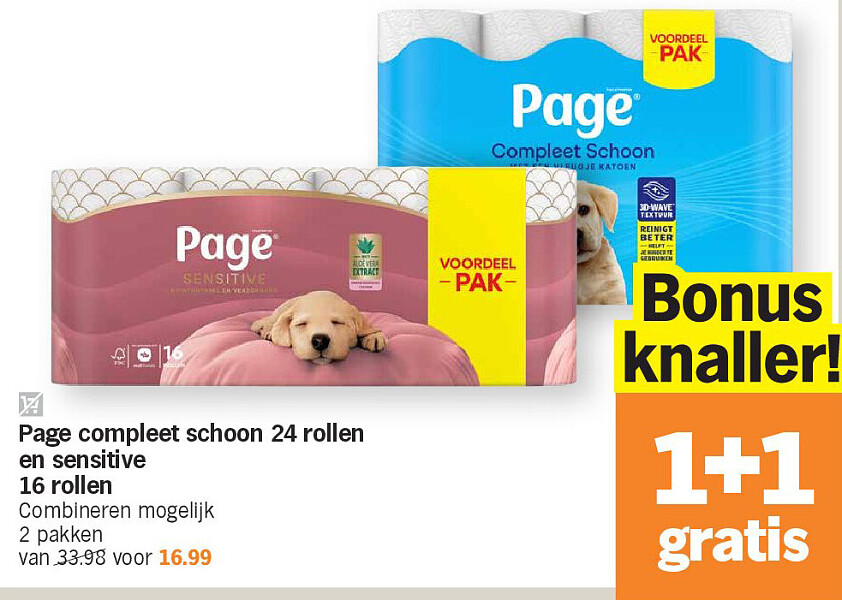 Page compleet schoon 24 rollen en sensitive 16 rollen