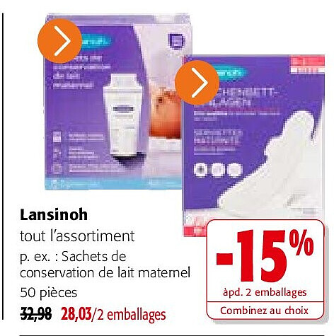 Lansinoh Sachets de conservation de lait maternel 50 pièces