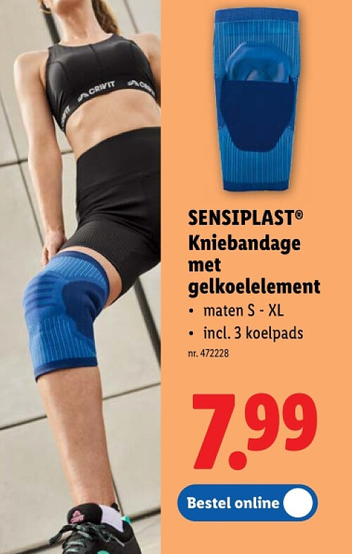 Kniebandage met gelkoelelement